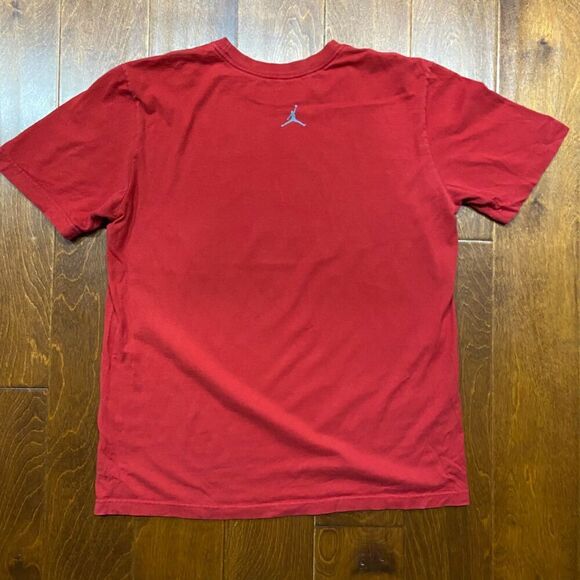 Jordan Flight Flight Mascot Red Black Cotton Blend T-Shirt Men's Size Medium - Picture 4 of 8